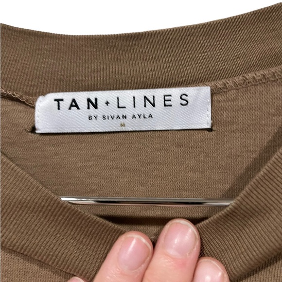 tan + lines medium size Long sleeved cropped tee in brown - Picture 3 of 5